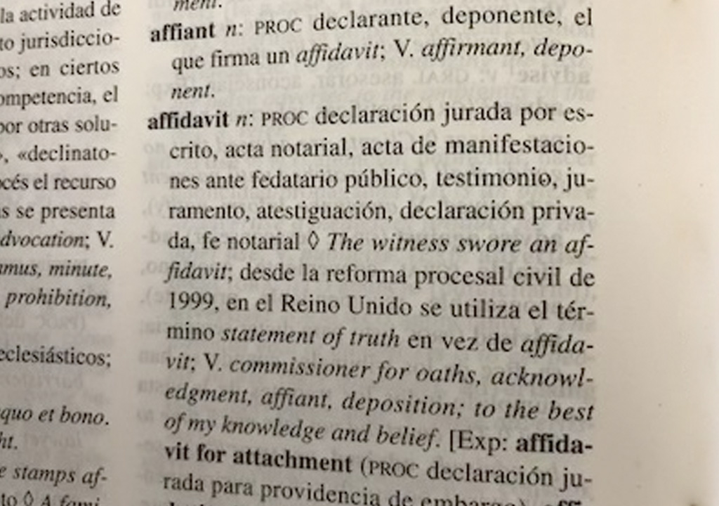 Affidavit Spain
