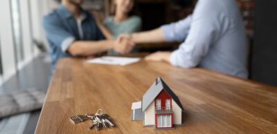 solicitor talking to couple regarding property